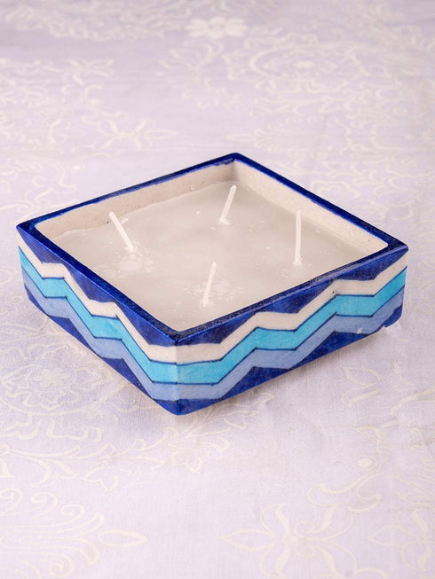 Blue Pottery Scented Candle Holder Assorted Colour